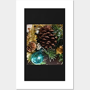 Pine Cones in a Christmas Holiday Wreath Posters and Art